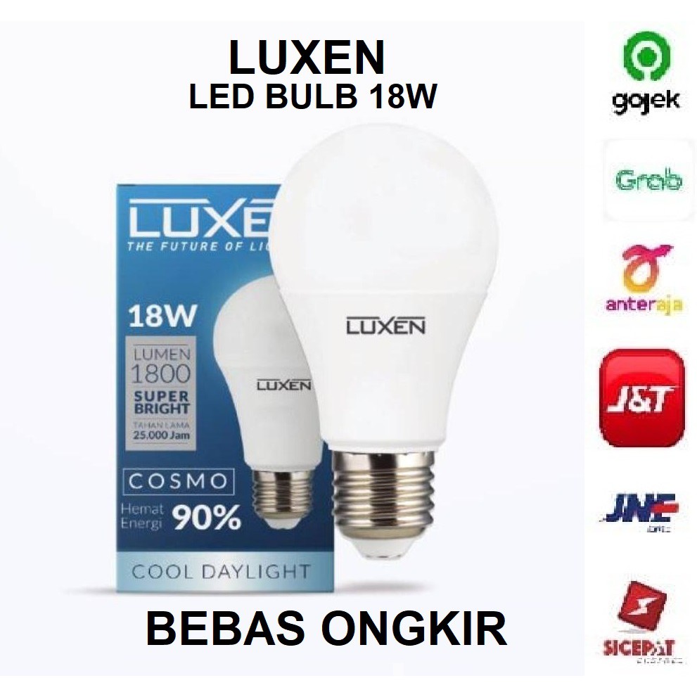 LUXEN Lampu LED BULB 18 Watt / 18w Putih / Kuning