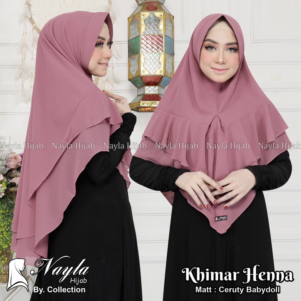 KHIMAR HENNA CERUTY BABYDOLL KERUDUNG CERUTY JUMBO ORIGINAL BY NAYLA HIJA'B