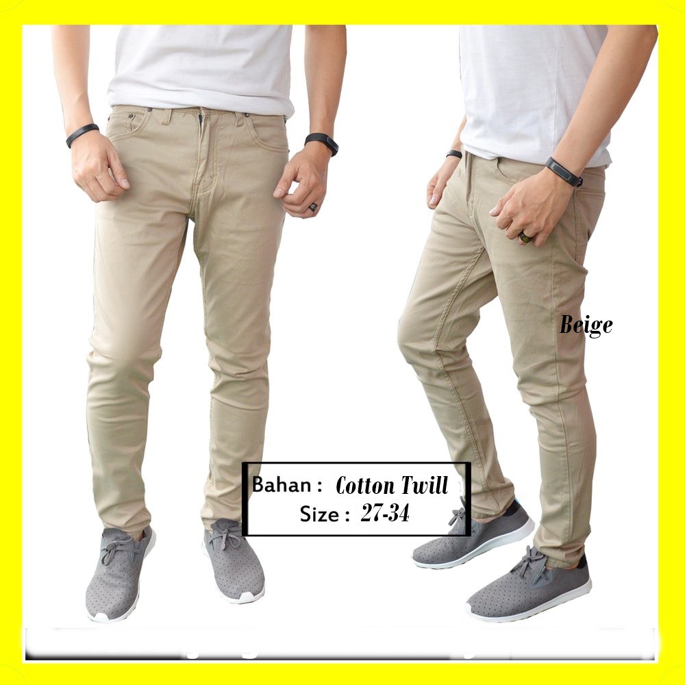 BISA COD Celana Chino Panjang Pria Original Formal Casual Kerja / Celana Chinos Panjang Beige Cowok