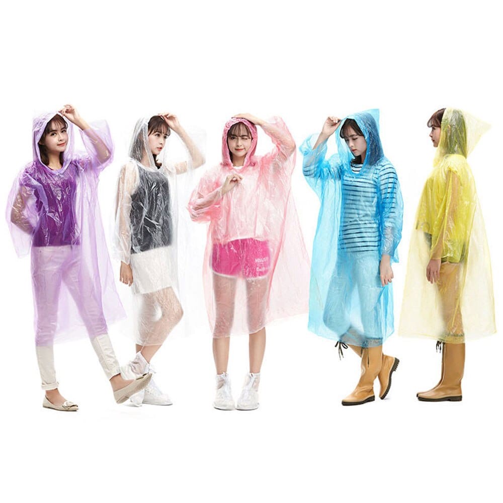 Jas Hujan Sekali Pakai Plastik Plastic Ponco Disposable Raincoat Baju / Jas Hujan Plastik Sekali Pakai Transparan Tipis