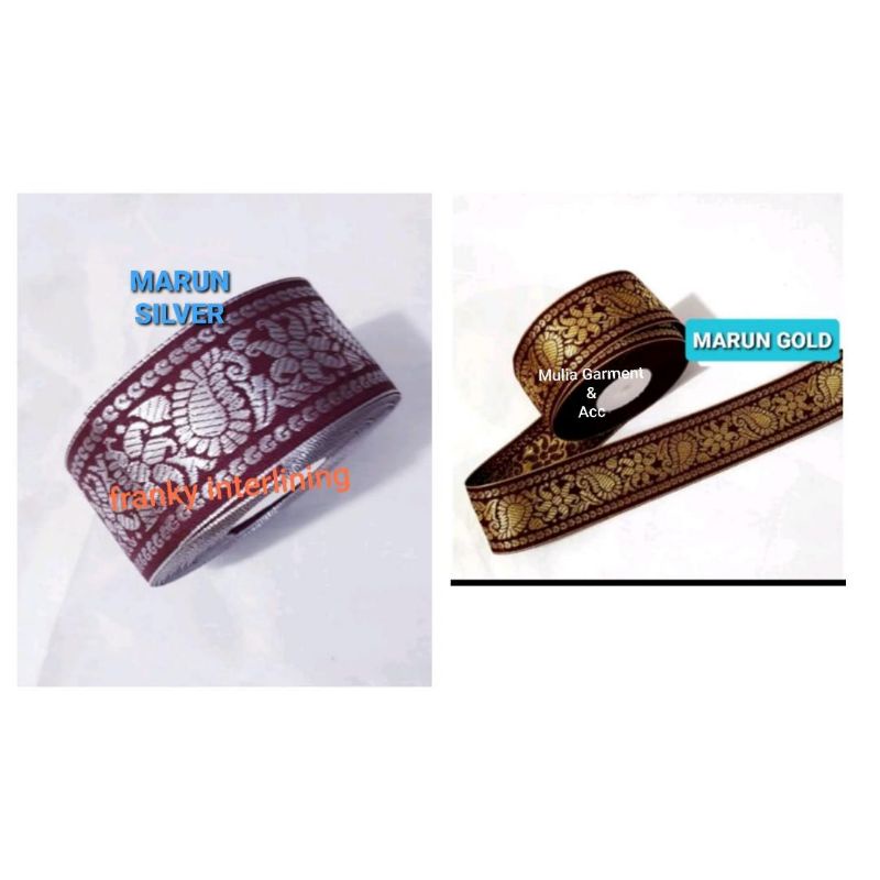 PITA RENDA MOTIF BATIK LEBAR 5CM PER ROLL ISI 20 YARD BAHAN KAIN