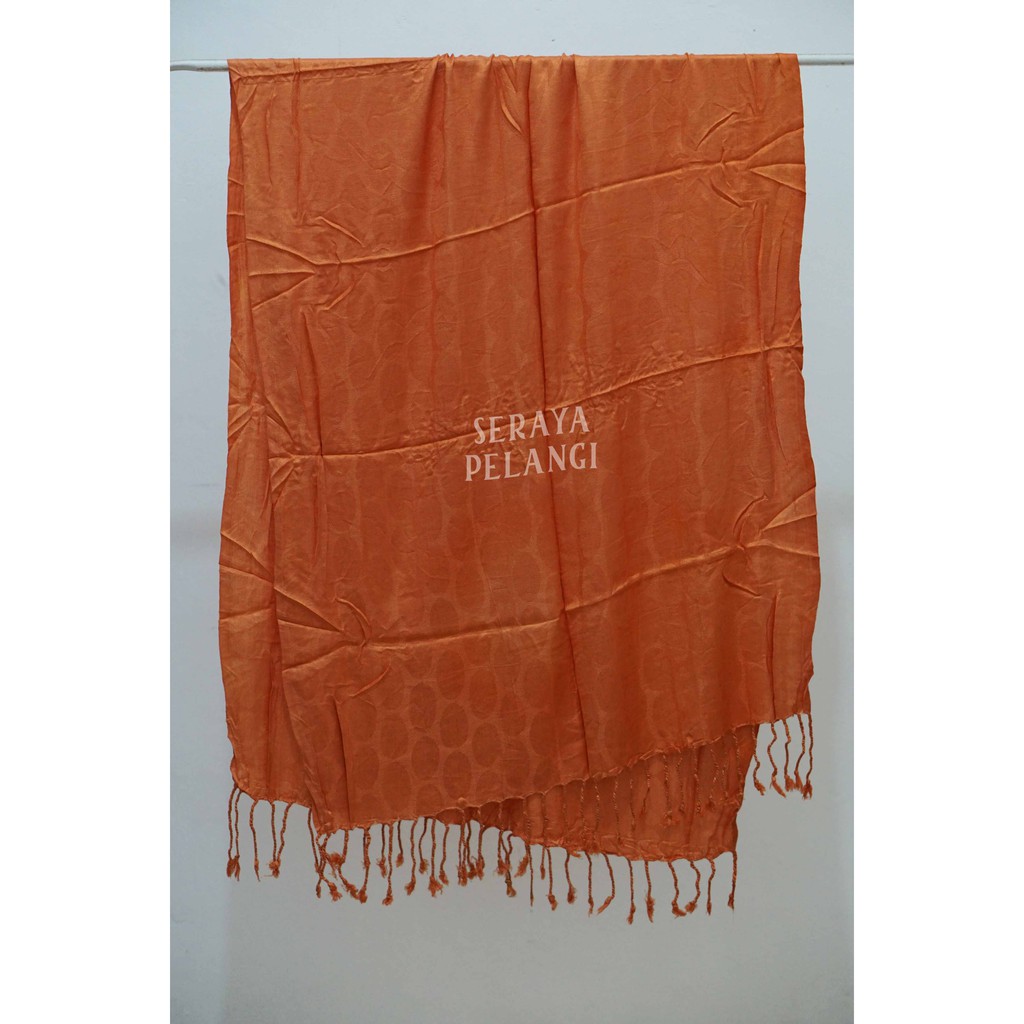 Pashmina Bayangan Motif | Selendang | Scarf | Syal | Shawl | Pasmina | Souvenir | Hadiah | Keong-3. Oranye