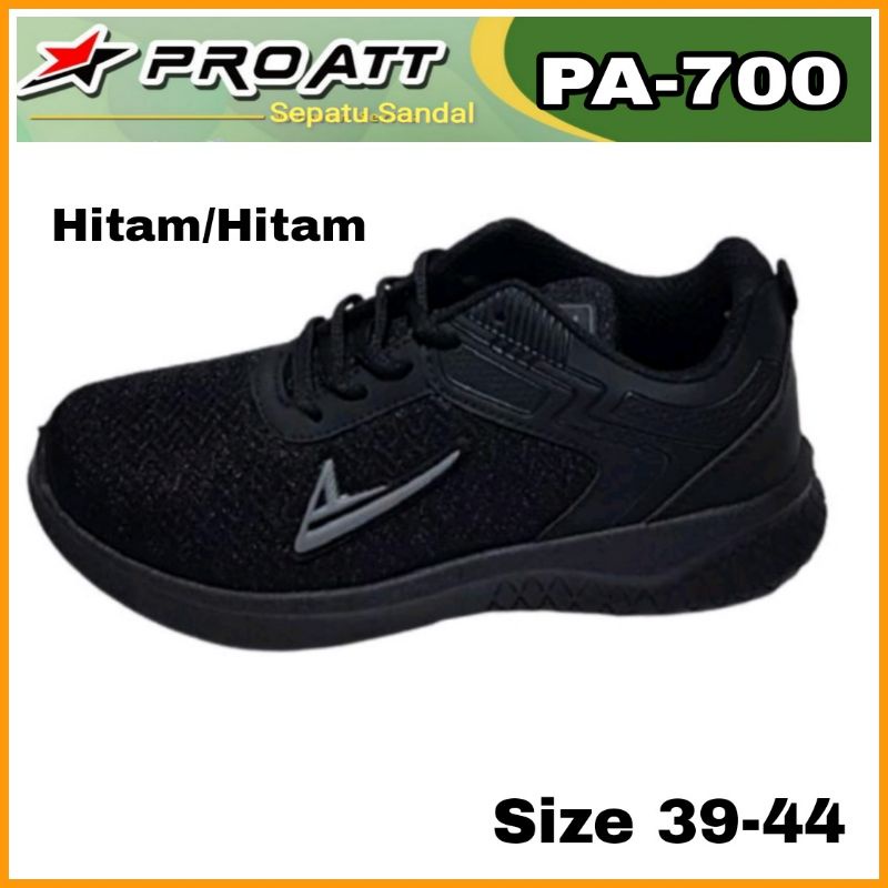 Sepatu Pro Att Pi 600 Original Sepatu Sekolah / Kerja Hitam Polos Size 39 s/d 43 Murah - Hitam