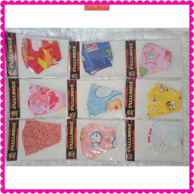 MASKER ANAK MOTIF WARNA WARNI TERMURAH BAHAN KATUN UNTUK USIA 2-12 TAHUN