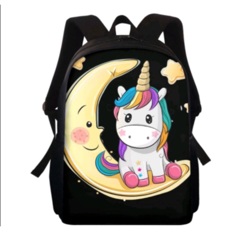 DAEYBAG-TAS RANSEL ANAK PAUD/TK/SD MOTIV PRINT UNICORN KUDA PONI BULAN SABIT