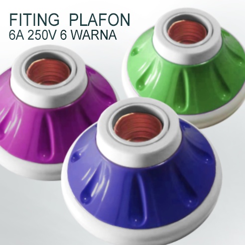 6A Fitting plafon warna warni fiting plafon Kotak /persegi rumah Fitting lampu / BULAT-MOTIV