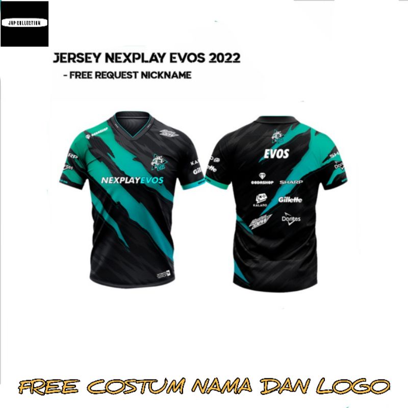 JERSEY KAOS NEXT PLAY EVOS PH TERBARU 2022 GAME MOBILE LEGEND ML FREEFIRE FF PUBG AOV (FREE NICKNAME