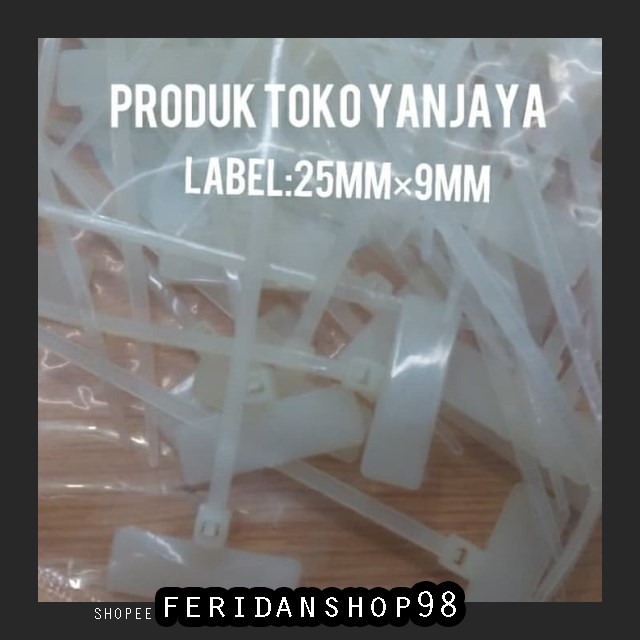 

FS1244 KLIP KABEL KABEL TIES LABEL ATK 10CM 25MMX9MM ISI 100PCS TIES LABEL KABEL MARKER TIES BY FERI