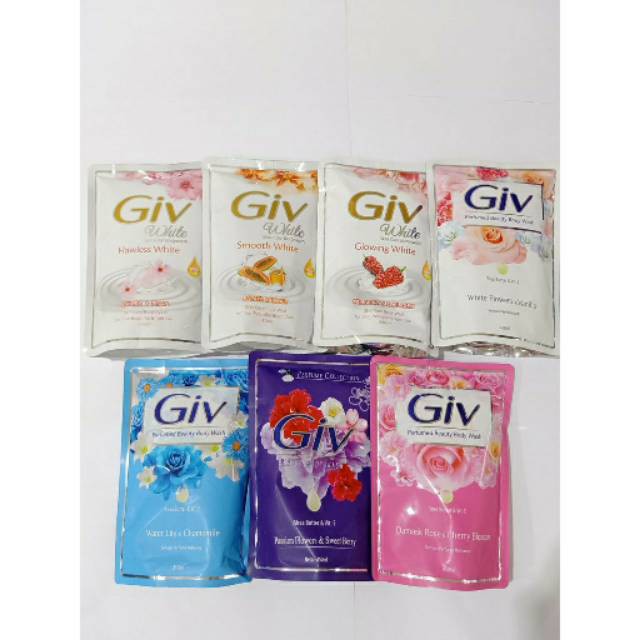 Sabun Mandi Giv Cair White Flower Vanila | Passion Flower 60 ML / Satuan