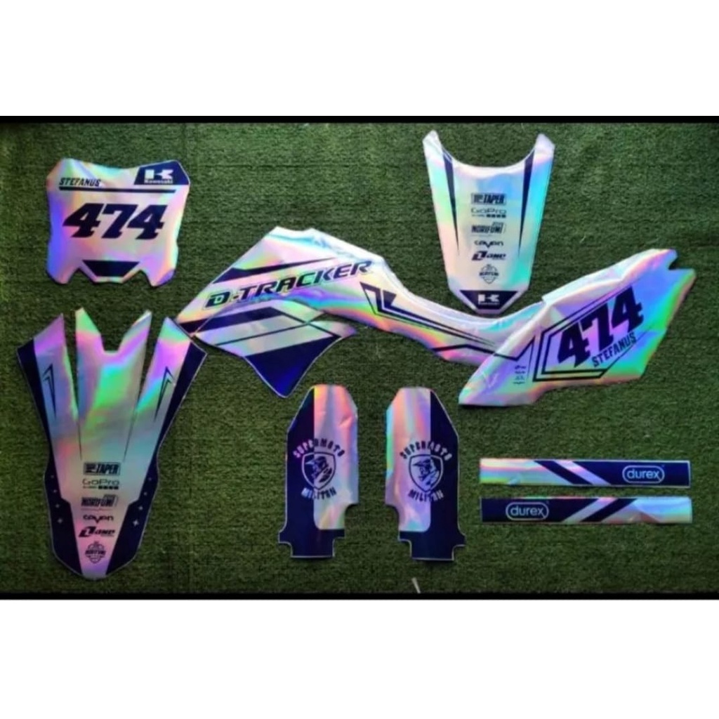 DECAL D'TRACKER / STICKER DECAL D'TRACKER   / DECAL D'TRACKER  BAHAN FULL HOLOGRAM FREE CUSTOM NAMA 