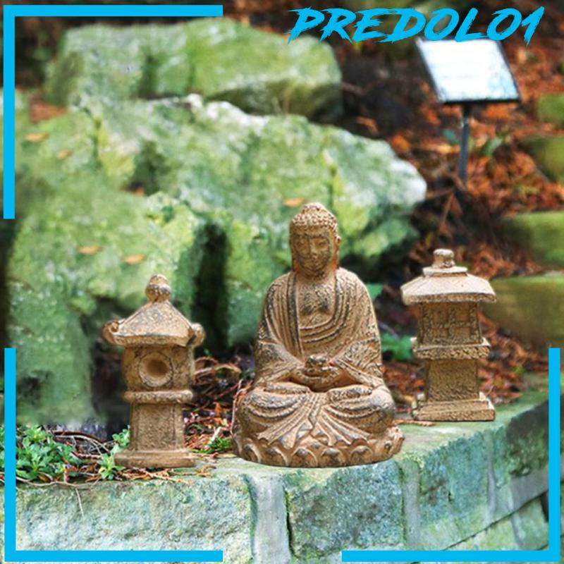 [PREDOLO1] Small Buddha Statue Decorative Creative DIY Accessories for Garden Balcony Mini