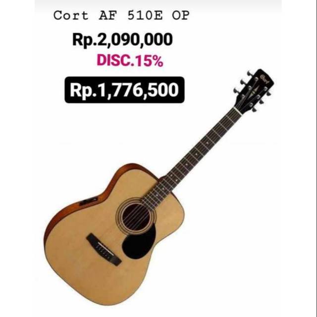 PROMO DISKON!! Gitar Cort AF 510E Akustik Elektrik Original 100%