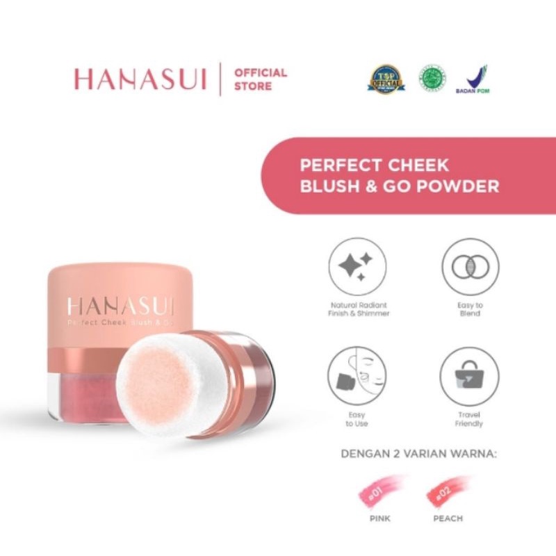 Hanasui Perfect Cheek Blush &amp; Go Powder 2.5Gr (New)