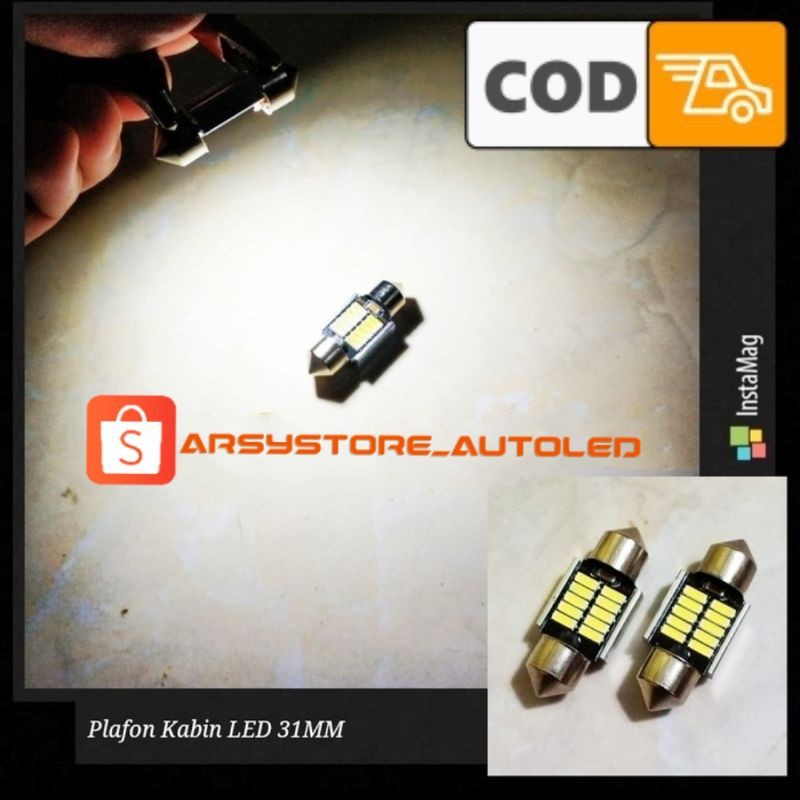 Lampu kabin plafon LED mobil ukuran 31 36 39 41 mm 4014 12 titik Super Bright