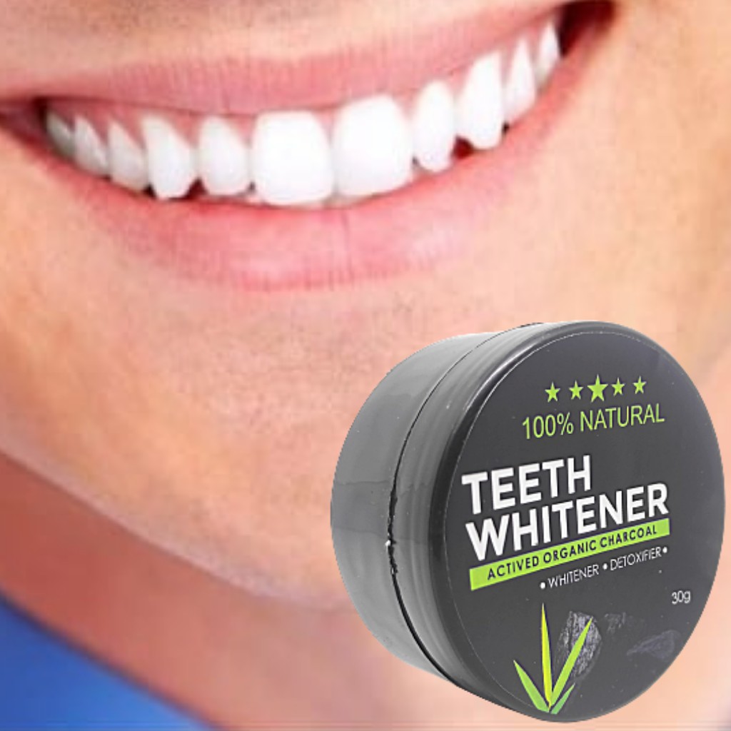 TEETH WHITENER Original Pemutih Gigi Teeth Whitening Actived Charcoal Powder Halal Atasi Gigi Kuning