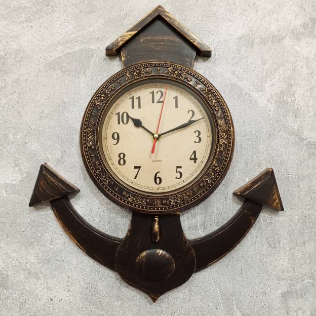 Jam Dinding Jangkar Laut Jam Dinding Unik Jangkar Dekorasi Rumah