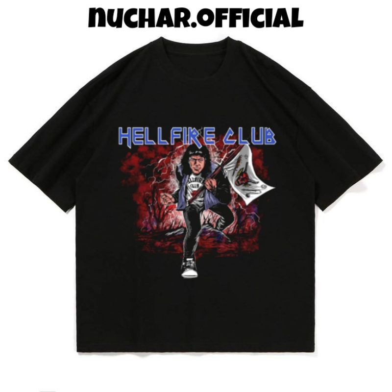 Kaos/T-shirt Hitam Hellfire Club Animasi Pria Wanita