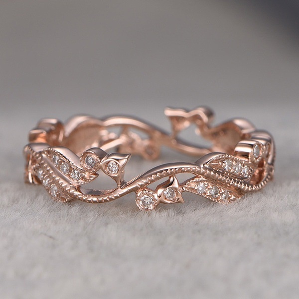 Cincin Bahan Sterling Silver 925 Warna Rose Gold Untuk Wanita Ccb78