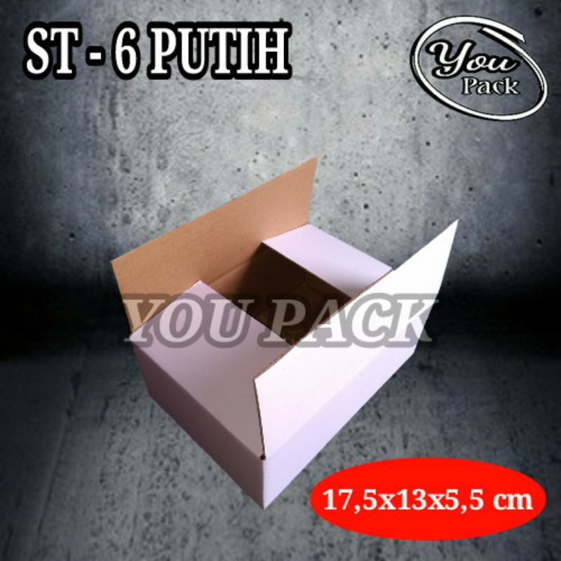 

KOTAK KARDUS ST-6 PUTIH 17,5X13X5,5 CM POLOS DUS BOX PACKING