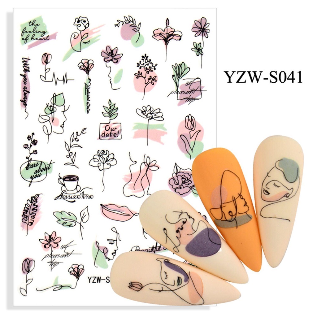 Lily 1lembar Stiker Kuku Sliders DIY Dekorasi Nail Art Gaya