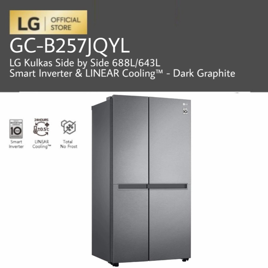 LG GC-B257JQYL / GCB257JQYL Kulkas Side by Side 688L Smart Inverter