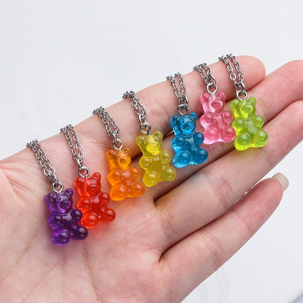 Preva Resin Beruang Charms Gadis Hadiah Fashion Wanita Gelang Beruang Liontin