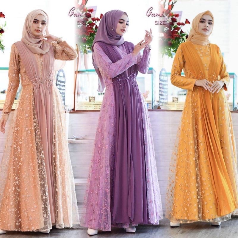 Gamis Sandrina Soft Pink  // Gamis Pesta // Gamis Mewah// Gamis Kebaya Terbaru// Gamis Pesta Bahan Tille Lebut