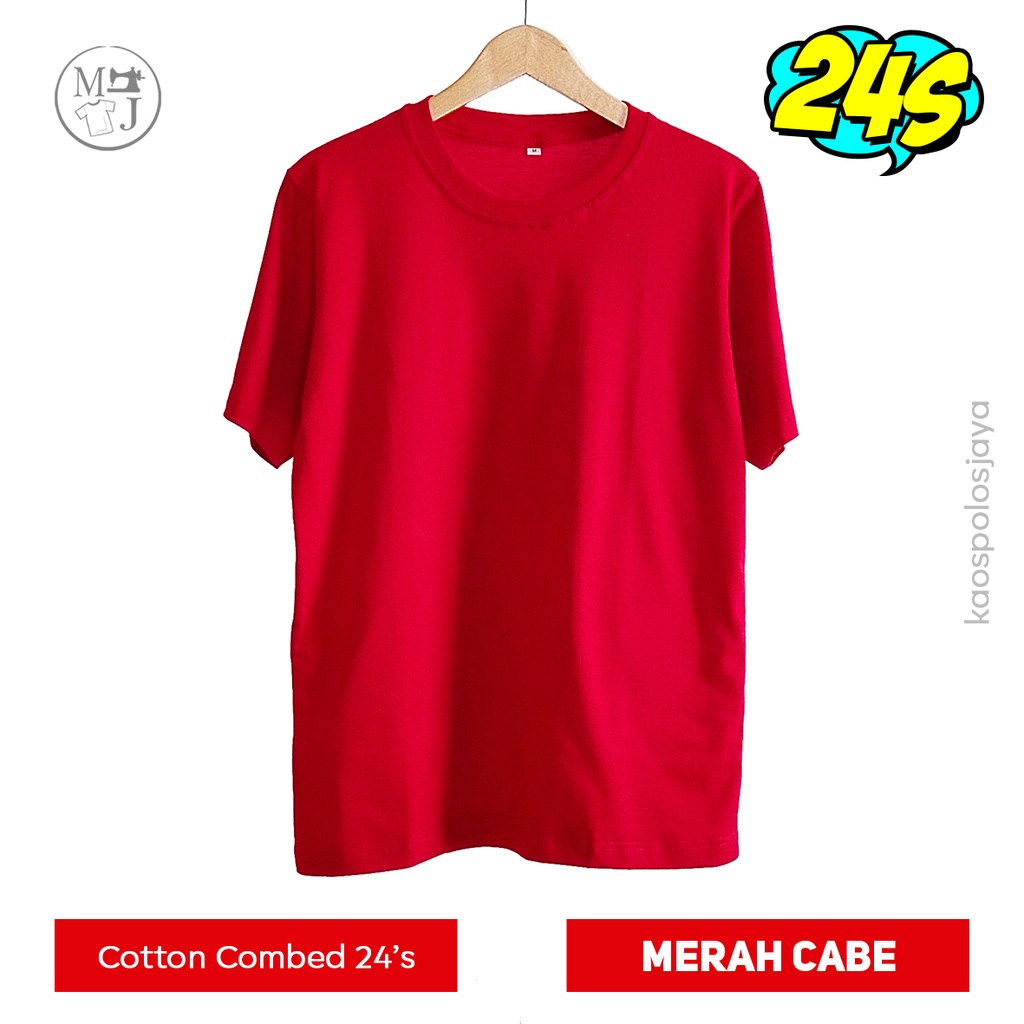 Kaos Polos Merah Cabe / Kaos Oblong Unisex / Kaos Cotton Combed 24s