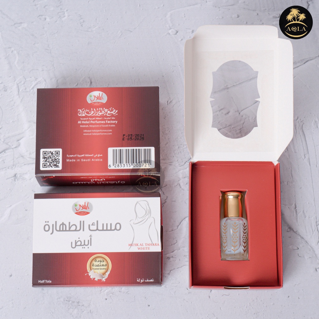 MUSK THAHARA WHITE ALHILAL ASLI SAUDI / MISK TAHARA ORIGINAL ASLI TERMURAH / MINYAK KASTURI / MINYAK WANGI WANITA