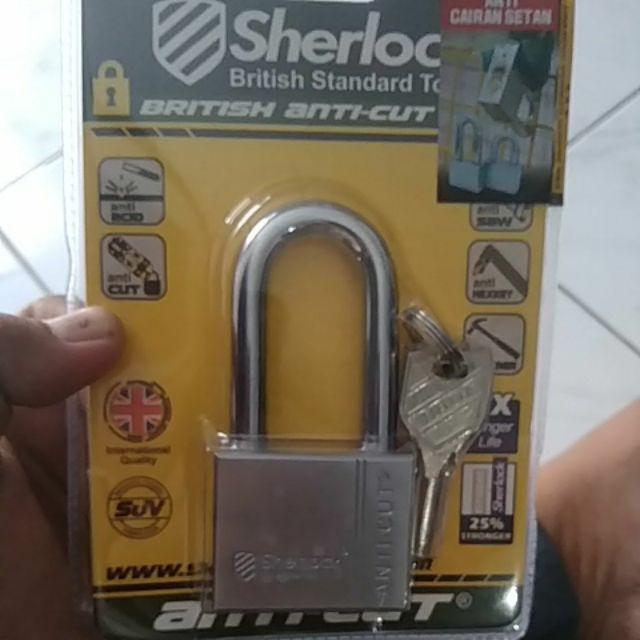 Sherlock Elliot Domestic Gembok Perisai Baja ( 53 Mm Panjang ) Silver
