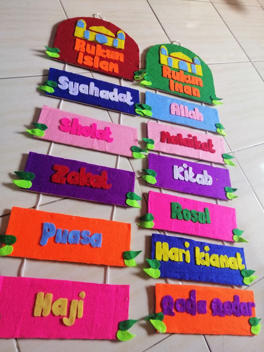 Set Rukun Iman&islam/hiasan Gantung/hiasan Dinding/prakarya Sekolah/kerajinan Tangan