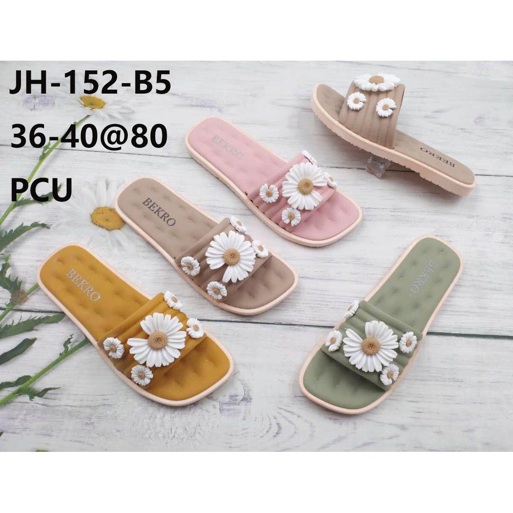 Sandal Selop Jelly Bunga Besar B5  / Slip Sandal Wanita Import