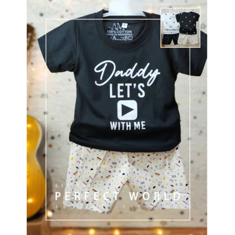 Setelan Anak Laki-laki Fullprint &quot;DADY &amp; ME&quot; Size 3 bln - 8 tahun merk. AM27