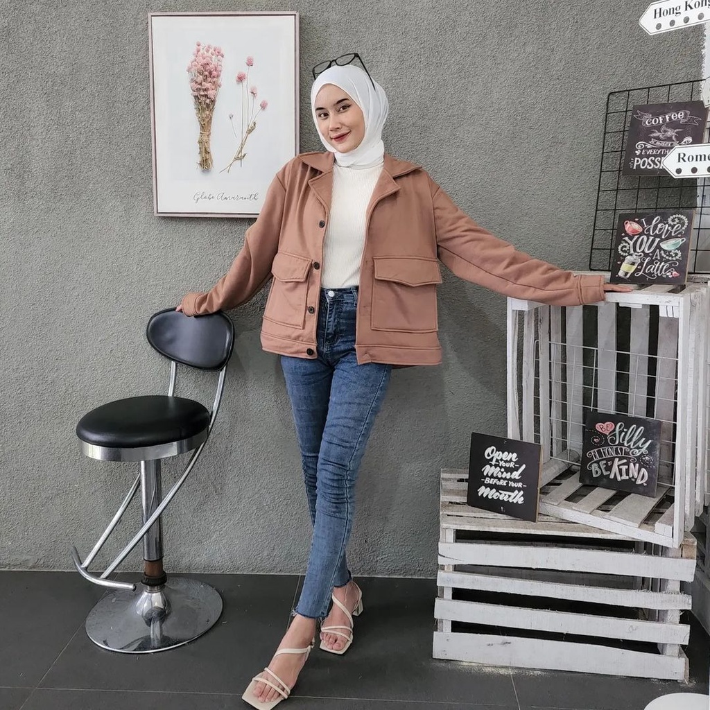 Agya button | outer wanita | jacket wanita