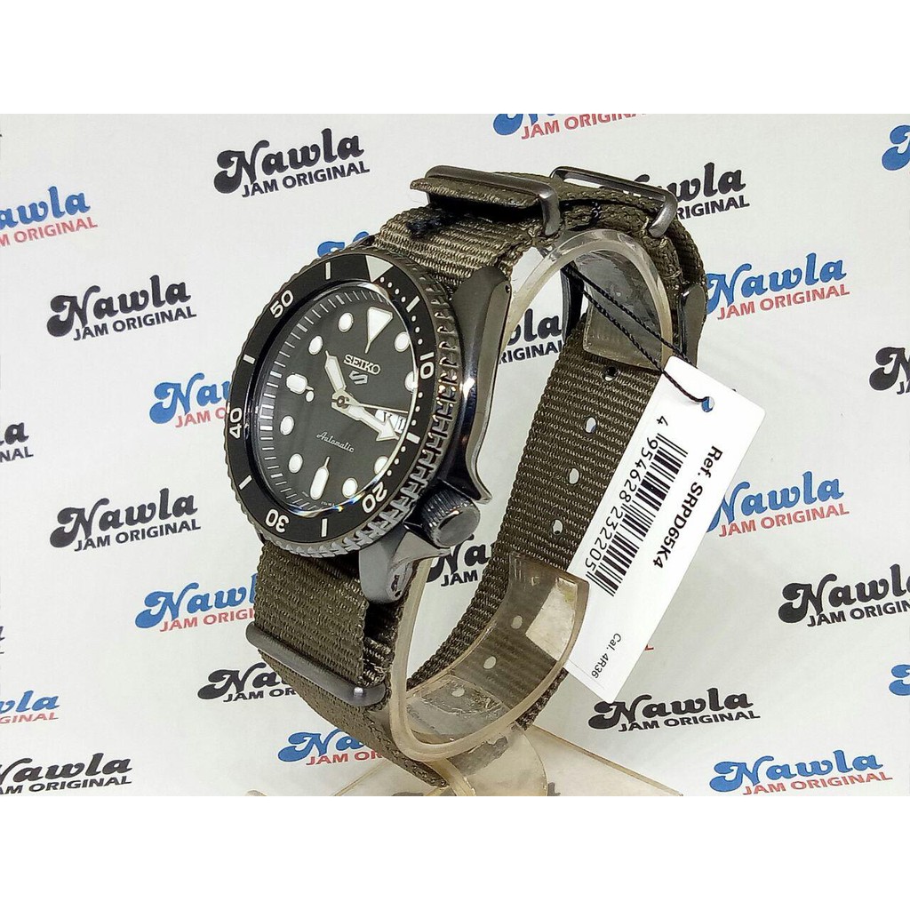 Seiko 5 Sports SRPD65K4 Automatic Green Nylon - Jam Tangan Pria SRPD65