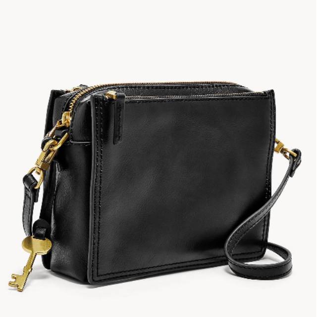 Tas Fossil Campbell Crossbody Black New Original