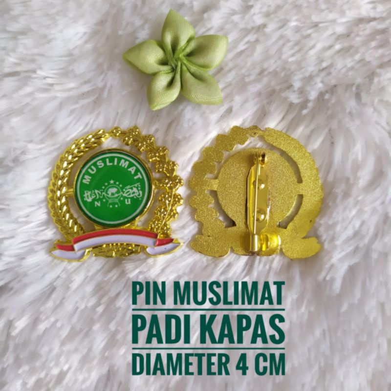 pin muslimat NU termurah sinar tumpuk padi kapas aneka bentuk