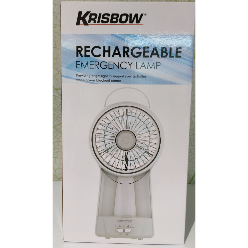 KIPAS + LAMPU DARURAT / EMERGENCY LAMP / RECHARGABLE LAMP KRISBOW