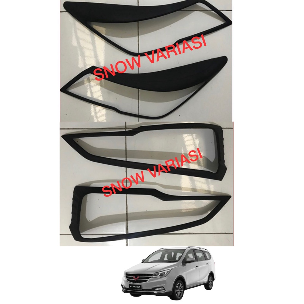 Paket Garnish Depan Belakang Wuling Cortez Hitam Chrome