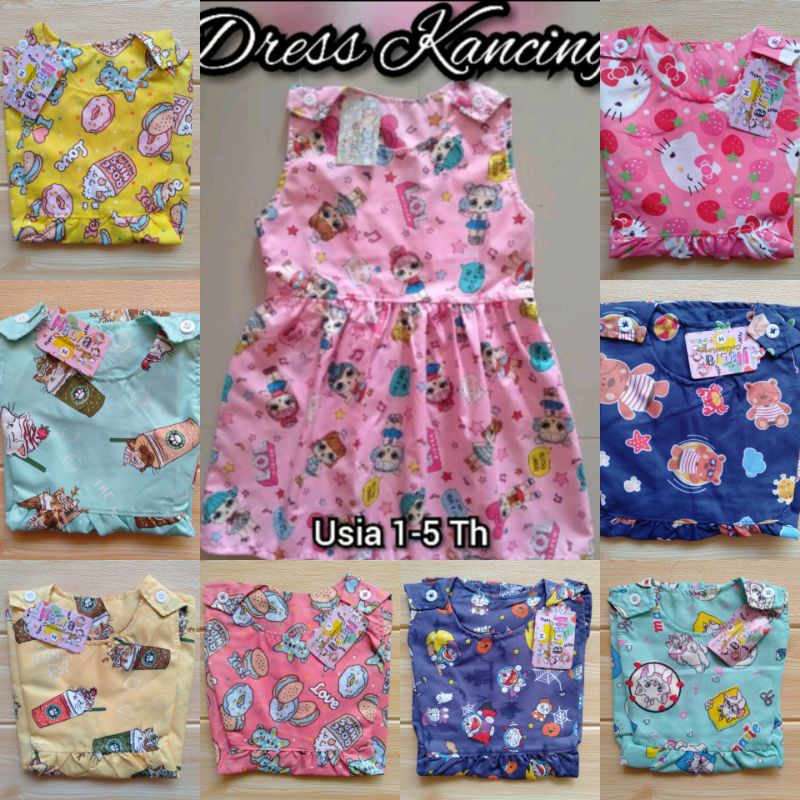 (COD) DRESS KARAKTER ANAK 1-5 TAHUN (PILIH MOTIF)