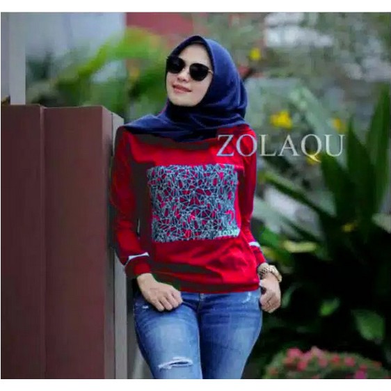 BISA COD✓ BLOUSE GRAVIT JUMBO / KAOS ATASAN ZOLAQU / ATASAN MUSLIM LENGAN PANJANG / ATASAN WANITA JU