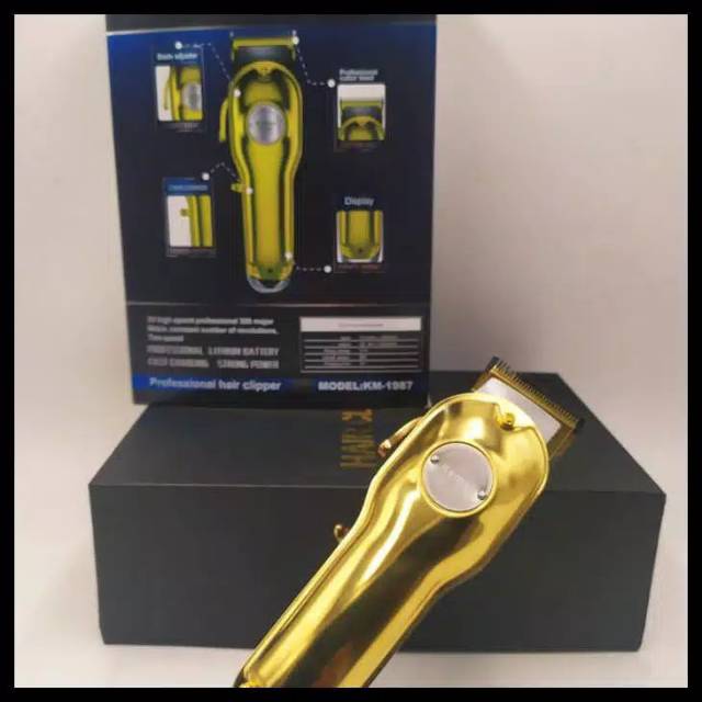 KEMEI 1987 GOLD MESIN CUKUR RAMBUT Hair Clipper Alat Pangkas dan Potong Rambut