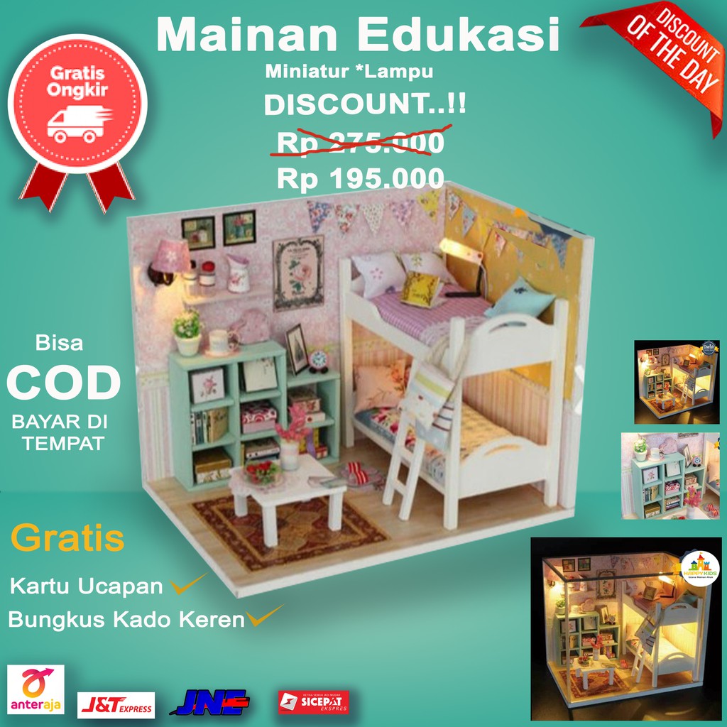 Miniatur Rumah Boneka Mainan Edukasi DIY Kado Anak Unik 3 ...