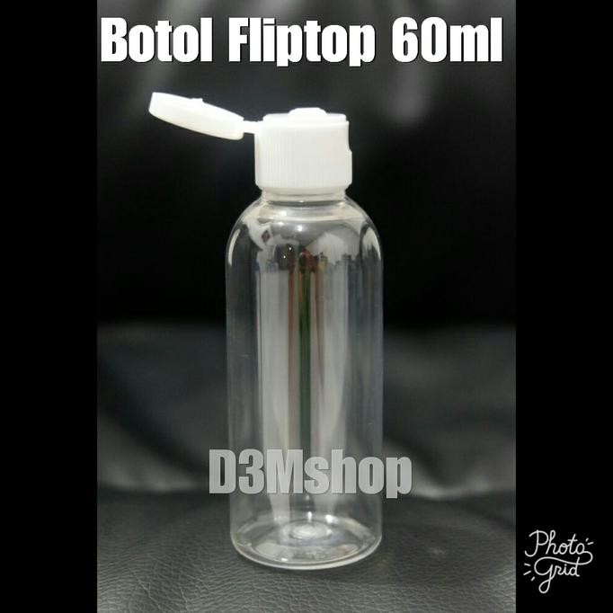 BOTOL PLASTIK PET 60ML FLIPTOP