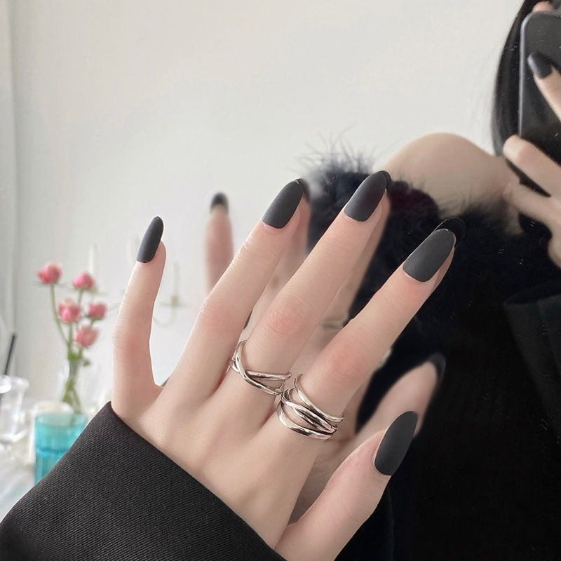 Roselife 2 Pcs Vintage Perak Memutar Terbuka Cincin Set Untuk Wanita Pria Sederhana Mode Geometris Cincin Jari Manset Perhiasan Hadiah