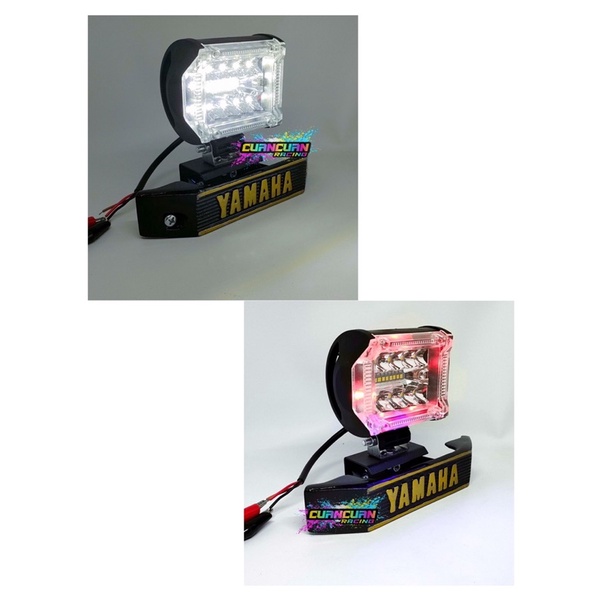 ( PAKET ) LAMPU TEMBAK / LAMPU SOROT LED 18MATA 2MODEL + BREKET KUMIS PNP RX-KING