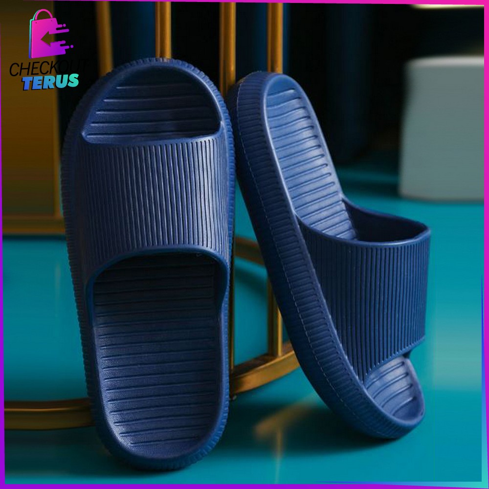 CT S38 Sendal Slop Karet Motif Polos Sandal EVA Slip On Tinggi Tidak Licin Unisex Selop Rumah Kamar Mandi Pasangan