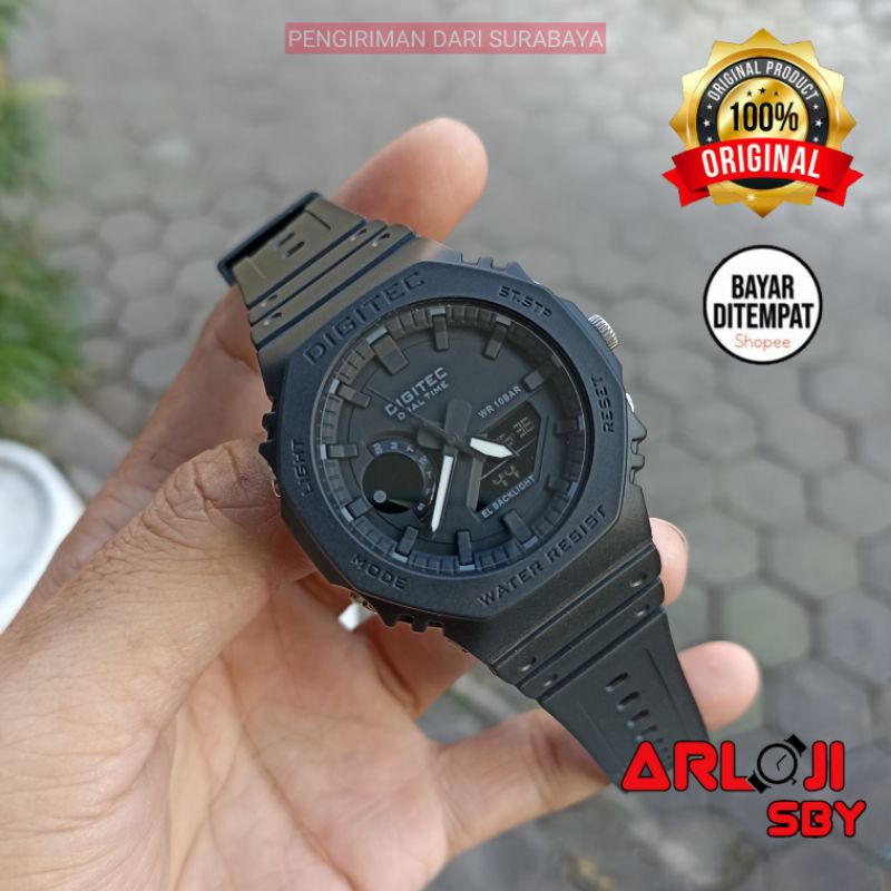 JAM TANGAN PRIA DIGITEC  DA 2119 / 3119 dual time original WR