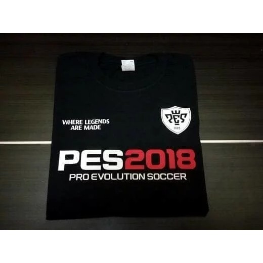 Kaos Tshirt Gamers  PES 2018 Cotton Combed 30s SABLON POLYFLEX HITAM