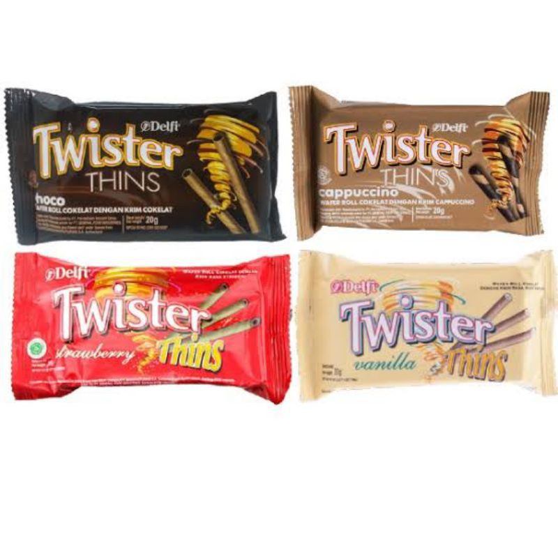 

Snack Delfi Twister Thins Choco / Capuccino / Strawberry / Vanilla 20 gram